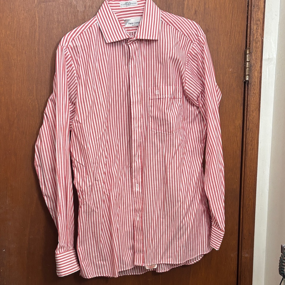 Pierre Cardin Red and White Striped Casual Shirt